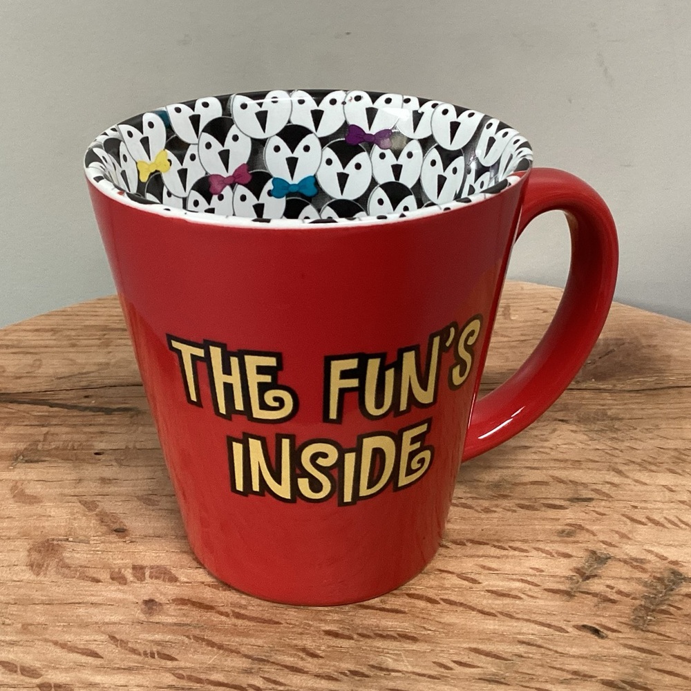 🔴 “The Fun’s Inside” Coffee / Tea / Beverage Mug / Cup - Ceramic - Excellent